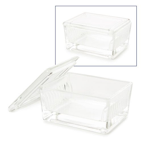 Cuve de coloration en verre avec couvercle pour 10 lames porte-objets PB.5200 - www.letscopes.com
